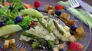 Veganes Risotto mit grünem Spargel [upl. by Farris]