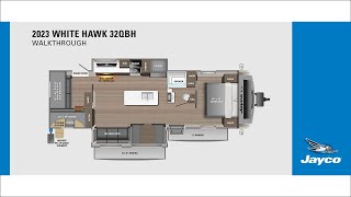 2023 White Hawk 32QBH  Travel Trailer Walkthrough  Jayco RV [upl. by Minni]