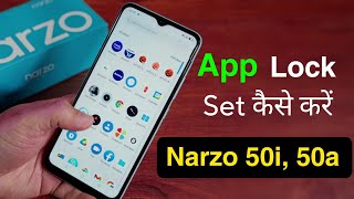 realme Narzo 50i50A How to Set Apps Lock  Realme Narzo 50A App Lock Settings [upl. by Sessler]