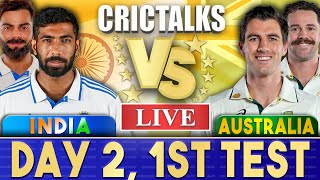 Live IND Vs AUS Day 2  1st Test  Live Scores amp Commentary  India vs Australia  Last 25 [upl. by Trout]