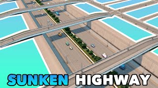 How to build a Sunken Highway with quays in Cities Skylines  No Mods Tutorial for PCXBoxPS4 [upl. by Deragon868]