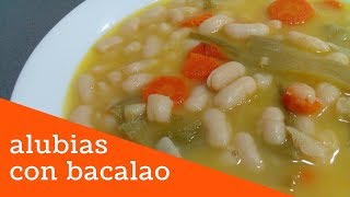 ALUBIAS CON BACALAO Y ACELGA  Recetas de cuchara fáciles y económicas [upl. by Summons]