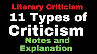 Types of Criticism in Literature II Literary Criticism Types II Biographical Historical New Critic [upl. by Nikal]