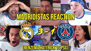 MADRIDISTAS REACTION TO REAL MADRID 3  1 PSG BENZEMA HATTRICK VS PSG  FANS CHANNEL [upl. by Danice]