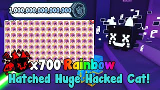 I Hatched Huge Hacked Cat Spent 1 Quadrillion Tech coins  Pet Simulator X Roblox [upl. by Augie]