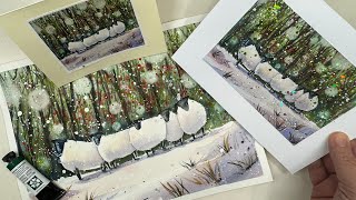 Turn Your Watercolour Paintings Into Christmas Cards Using SCENTED Watercolour Paint [upl. by Mahgem121]