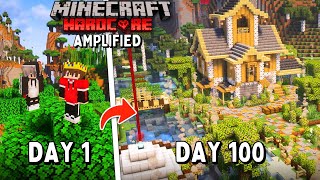 We Survived 100 Days on Amplified World in Minecraft Hardcore Hindi [upl. by Hsetirp]