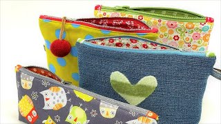 How To Make a Simple Zipper Pouch  Beginner Sewing Tutorial [upl. by Koran]