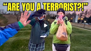 “ARE YOU A TERRORIST”  First Amendment Audit [upl. by Eehtomit]