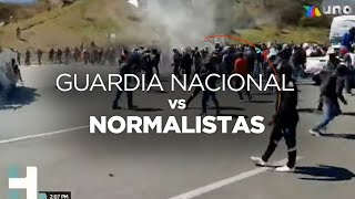 Normalistas de Ayotzinapa se enfrentan con Guardia Nacional en Autopista del Sol [upl. by Eicam]