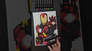 StepbyStep Pixel Art of Iron Man pixelart ironman shorts [upl. by Adnalro]