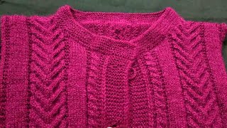 Round Neck Knitting In Cardigan  Ladies Cardigan Full Measurement Neck Knitting  Gol Gala [upl. by Darnoc576]