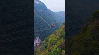 Zhangjiajie Grand Canyon Glass Bridge Bungee Jumping First Person View 19 [upl. by Doe]