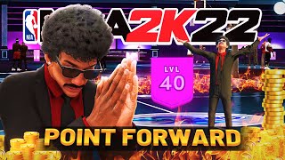 A LEVEL 40 POINT FORWARD BUILD in the STAGE is GAMEBREAKING nba 2k22 [upl. by Christa]