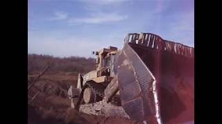 Two CAT D11T Carry Dozers Pushing Topsoil [upl. by Laks]