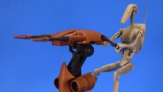 Bandai Star Wars Battle Droid and STAP 112 Scale Model Kit Build and Review [upl. by Burgener500]