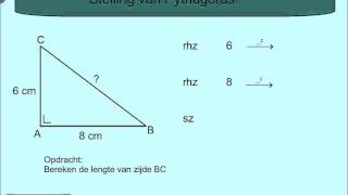 Stelling van Pythagoras voorbeeld 1 [upl. by Ettebab]