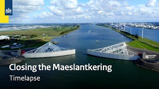 Closing the Dutch Maeslantkering flood defence  Timelapse [upl. by Cutcheon]