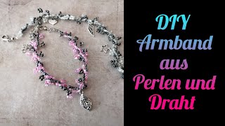 DIY Perlen Armband  aus Draht und Rocailles Perlen  Anleitung für Anfänger  Armband selber machen [upl. by Nwadahs]