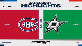 NHL Highlights  Canadiens vs Stars  January 2 2024 [upl. by Smitt]