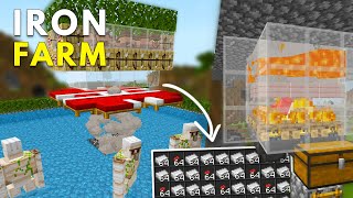 EASIEST 120 Iron Farm Minecraft Bedrock  PE PS4 Xbox Switch Windows 10 [upl. by Katinka235]