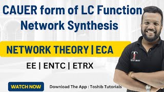 Cauer form of LC Function  Network Synthesis  NT  ENAS  EXTC  Toshib Tutorials [upl. by Almeida]