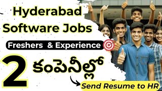 SOFTWARE COMPANY JOBS IN HYDERABAD FOR FRESHERS amp EXP  SUCCESS DRIVE TELUGU  SOFTWARE ENGINEER [upl. by Ynaffi]