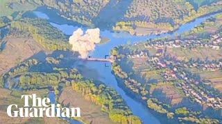 Ukraine forces blow hole in second Russian bridge in Kursk region [upl. by Elocyn]