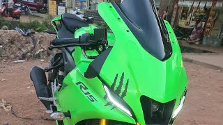 Yamaha R15 V4 ninja green colour modified [upl. by Imalda]