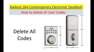 How To Delete All User Codes on the Kwikset 264 Electronic Deadbolt Door Lock by using the 3 key [upl. by Attennek518]