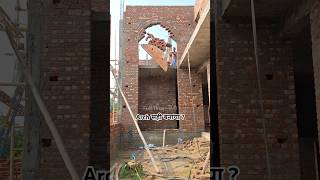 Removing arch shuttering of bricks and plywood [upl. by Hannaoj]