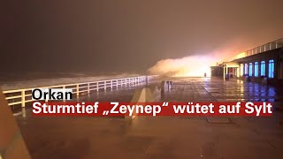 Orkan Sturmtief Zeynep wütet auf Sylt [upl. by Notnelc]