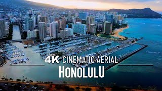 HONOLULU 🇺🇸 Drone 4K  HAWAII Oahu  UNITED STATES of America USA [upl. by Hait]