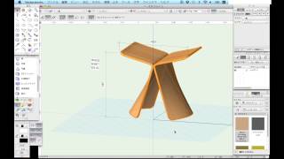 Vectorworksモデリング 家具編3 バタフライスツール [upl. by Refannej206]
