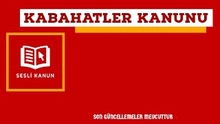 Kabahatler Kanunu Sesli Kanun Dinle [upl. by Evelc]