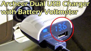 Archeer Dual USB Car Charger with Battery Voltmeter [upl. by Nnylyam606]