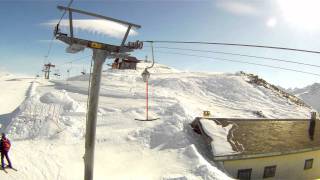 Eine Skiliftfahrt aus der Perspektive des Bügels GoPro Hero HD  Skilift Alpsu Sedrun [upl. by Elwyn291]