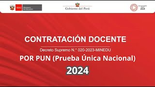 CONTRATO DOCENTE 2024 por PUN Prueba Única Nacional [upl. by Suryt]