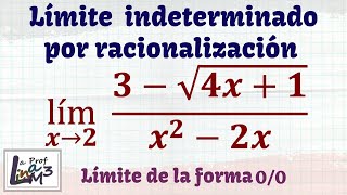 Límites indeterminados con racionalización  La Prof Lina M3 [upl. by Acirrehs403]