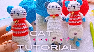 Crochet cat keychain Tutorial video [upl. by Halimaj628]