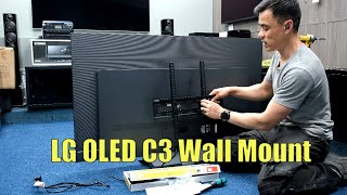 LG OLED C3 Wall Mount Install How to Mount on a Fixed Flat Bracket [upl. by Dirtsa]