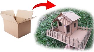 How To Make Small amp Simple Cardboard House  Cardboard House  Simple  From Waste Materials [upl. by Ibor]