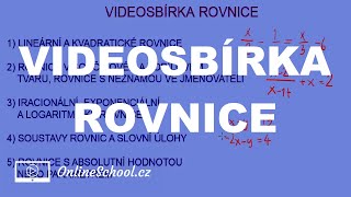 Videosbírka  3232 Rovnice  Matematika  Onlineschoolcz [upl. by Watson]