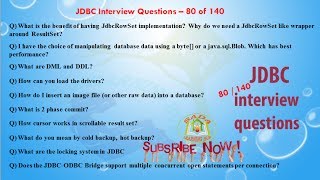 Java Database ConnectivityJDBC Interview Questions – 80 out of 140 [upl. by Annoed]