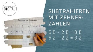 Subtrahieren mit Zehnerzahlen  schnell erklärt inkl Arbeitsblatt [upl. by Scholz969]