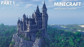 Minecraft How to build a Medieval Castle  Minecraft Tutorial  Part 1 [upl. by Ube]