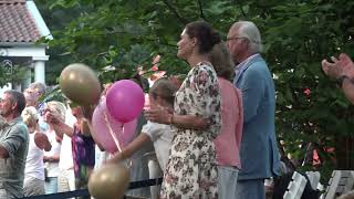 Crown Princess Victoria and Princess Estelle danincing at Carola concert at Solliden Palace [upl. by Quent]