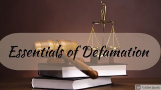 Essentials of Defamation  Defamation  Law of Torts  Easy way  in Hindi [upl. by Eloc]