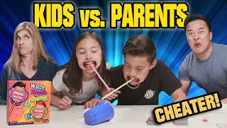 KIDS VS PARENTS CHALLENGE Watch Ya Mouth THROWDOWN EDITION Family Game Night [upl. by Danziger347]