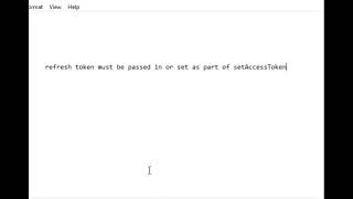 refresh token must be passed in or set as part of setAccessToken [upl. by Dniren841]